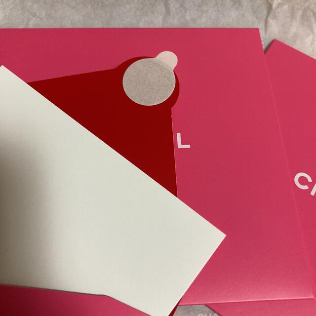 CHANEL(シャネル)のCHANEL/ピンク/メッセージカード3枚 ハンドメイドの文具/ステーショナリー(カード/レター/ラッピング)の商品写真