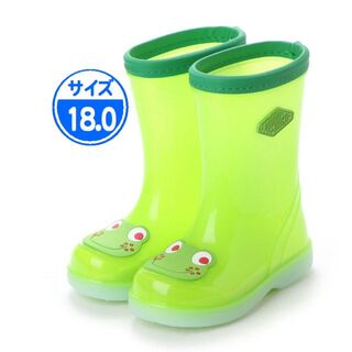 【B品】キッズ 長靴 グリーン 18.0cm 緑 子供用 JWQ06(長靴/レインシューズ)