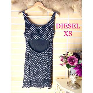 ディーゼル(DIESEL)の値下げ‼️クリーニング済み美品❣️背中がセクシーシルバー星　ディーゼル(ひざ丈ワンピース)