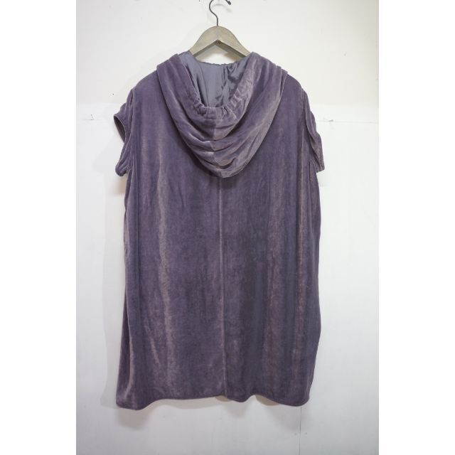 21AW RICK OWENS ベロアノースリーブ パーカー 42紫 628M▲