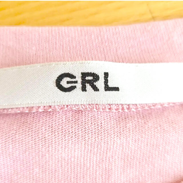 GRL(グレイル)のGRL レースフリル付きTシャツMくすみピンク レディースのトップス(Tシャツ(半袖/袖なし))の商品写真