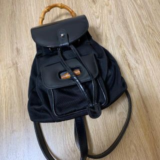 グッチ(Gucci)の【正規品】グッチ　バンブーリュックサック　ミニ　黒(リュック/バックパック)