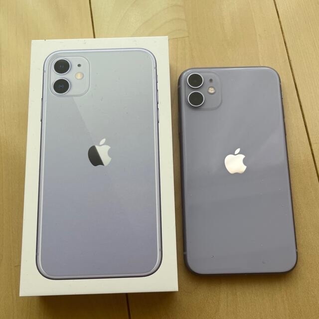 スマホ/家電/カメラiPhone11パープル　128GB美品　付属品おまけ有