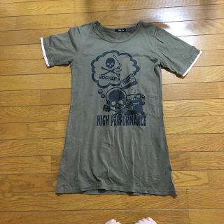 ロング丈Tシャツ　カーキ(Tシャツ(半袖/袖なし))