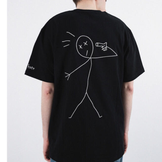 Tシャツ 棒人間 イラスト サイズオーバー ユニーク プリント  メンズのトップス(Tシャツ/カットソー(半袖/袖なし))の商品写真