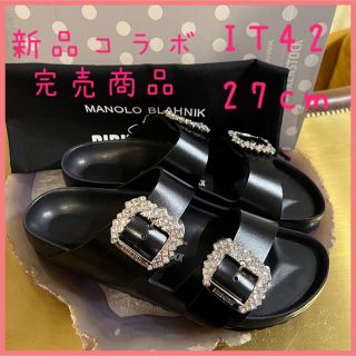 マノロブラニク(MANOLO BLAHNIK)の【コラボサンダル】マノロブラニク×ビリケン　大人気のサンダル　ブラック(サンダル)