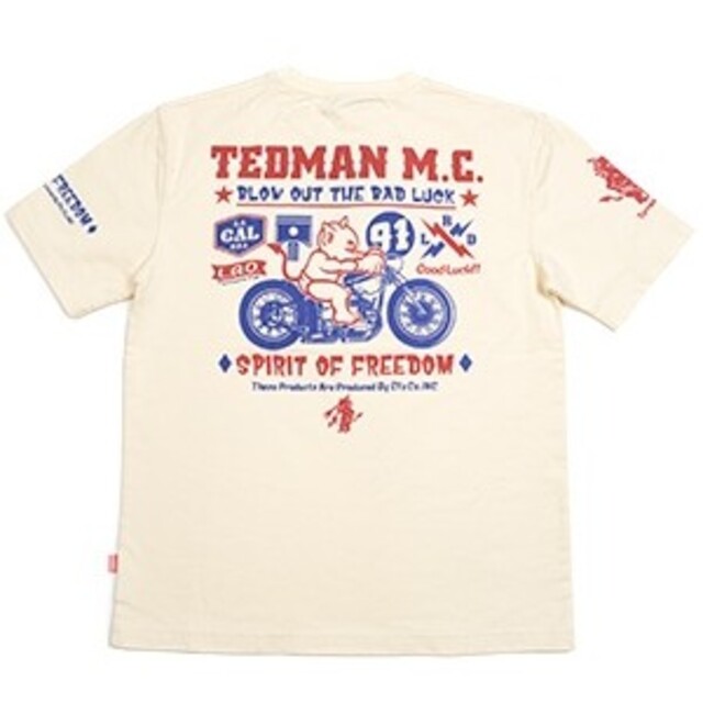 TEDMAN(テッドマン)のテッドマン/Tシャツ/ホワイト/TDSS-550/エフ商会/カミナリモータース メンズのトップス(Tシャツ/カットソー(半袖/袖なし))の商品写真