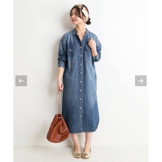 SLOBE IENA(スローブイエナ)のSLOBE IENA LE DENIM ロングワンピース レディースのワンピース(ロングワンピース/マキシワンピース)の商品写真