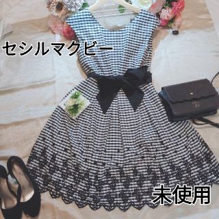 セシルマクビー(CECIL McBEE)の(セール)セシルマクビー リボンワンピース 未使用 キレイめ(ひざ丈ワンピース)