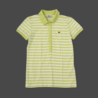 ラコステ(LACOSTE)のLACOSTE ラコステ ボーダーポロシャツ イエロー S コットン 綿100(ポロシャツ)