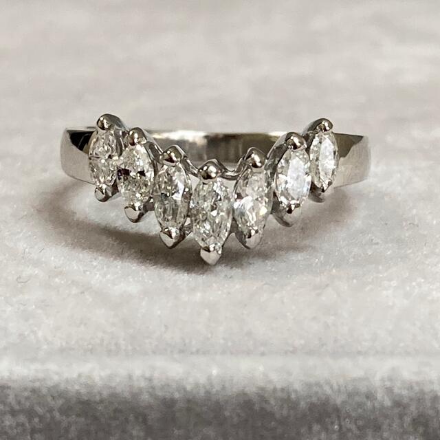 Pt900 0.5ct ダイヤモンドV字リング　指輪