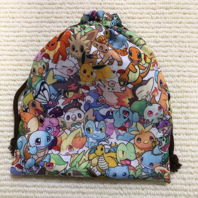 168🌟ポケモン　巾着袋/コップ袋/給食袋 ハンドメイドのキッズ/ベビー(外出用品)の商品写真