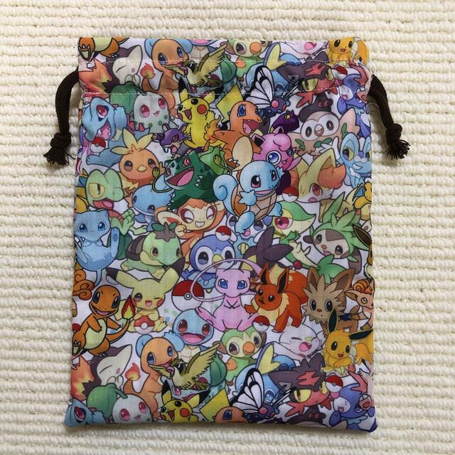 168🌟ポケモン　巾着袋/コップ袋/給食袋 ハンドメイドのキッズ/ベビー(外出用品)の商品写真