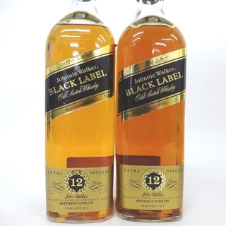 未開封★Johnny Walker【ジョニーウォーカー】 ブラックラベル 12年 黒キャップ 4本セット 1000/1125ml 箱なし