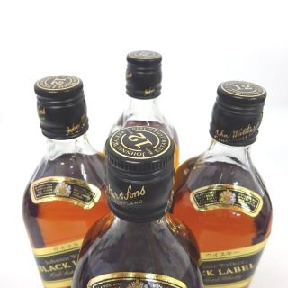 未開封★Johnny Walker【ジョニーウォーカー】 ブラックラベル 12年 黒キャップ 4本セット 1000/1125ml 箱なし