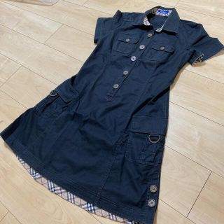 バーバリーブルーレーベル(BURBERRY BLUE LABEL)の美品☆バーバリーブルーレーベル デニム風ワンピース(ミニワンピース)