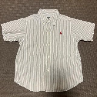 ポロラルフローレン(POLO RALPH LAUREN)のラルフローレン 半袖シャツ ストライプ　ベージュ 100cm(ブラウス)