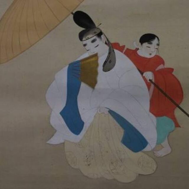 真作】香夢女/人物図/掛軸☆宝船☆L-610 J 美術品/アンティーク 美術品