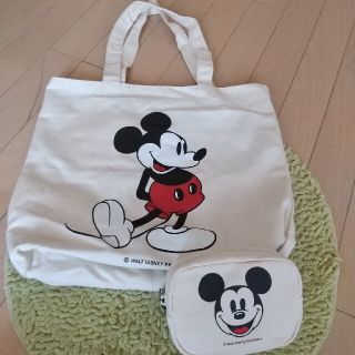 ディズニー(Disney)のレア🎈ミッキーマウス トートバッグ & ポーチのポーチのみ(キャラクターグッズ)