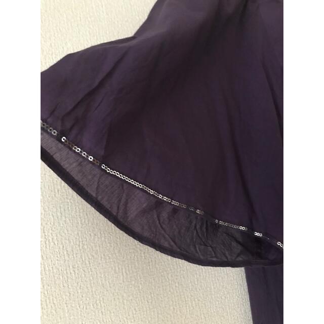 ブラウス　バタフライ袖　紫　 レディースのトップス(シャツ/ブラウス(半袖/袖なし))の商品写真