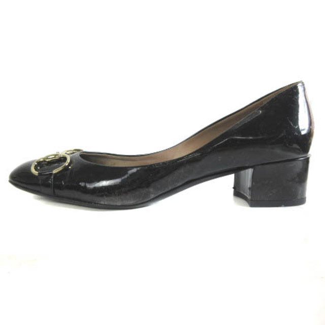 GUCCI ホースビット チャンキーヒール サンダル 国産 美品★GUCCI・レザー ホースビット サンダル(371/2) チャンキーヒール サンダル