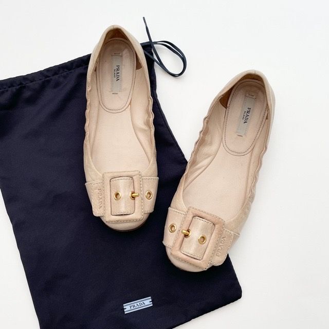 PRADA プラダ バレエシューズ ピンクベージュ 23cm | bombaytools.com