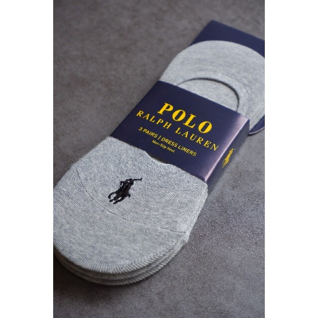 POLO RALPH LAUREN(ポロラルフローレン)のPOLOラルフローレンのレディースのフットカバー3足セット【新品】グレー レディースのレッグウェア(ソックス)の商品写真