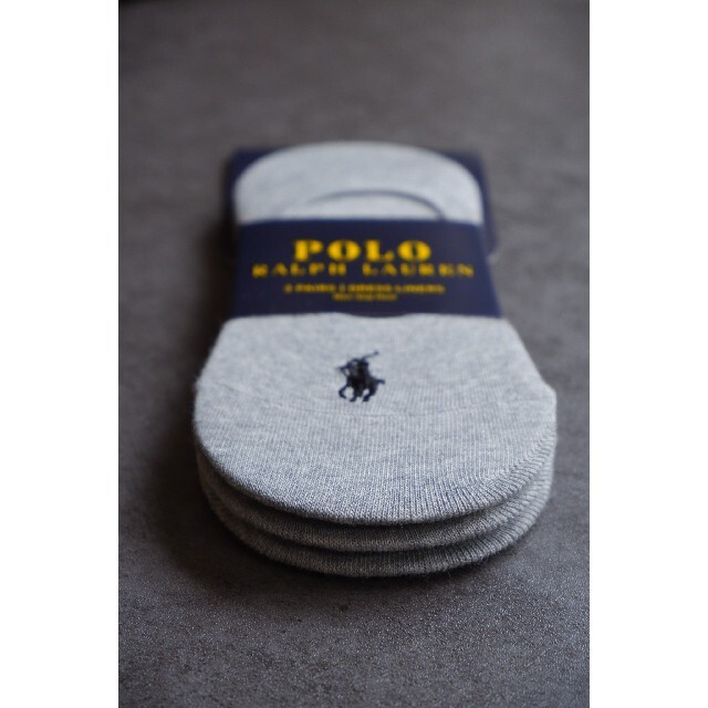 POLO RALPH LAUREN(ポロラルフローレン)のPOLOラルフローレンのレディースのフットカバー3足セット【新品】グレー レディースのレッグウェア(ソックス)の商品写真