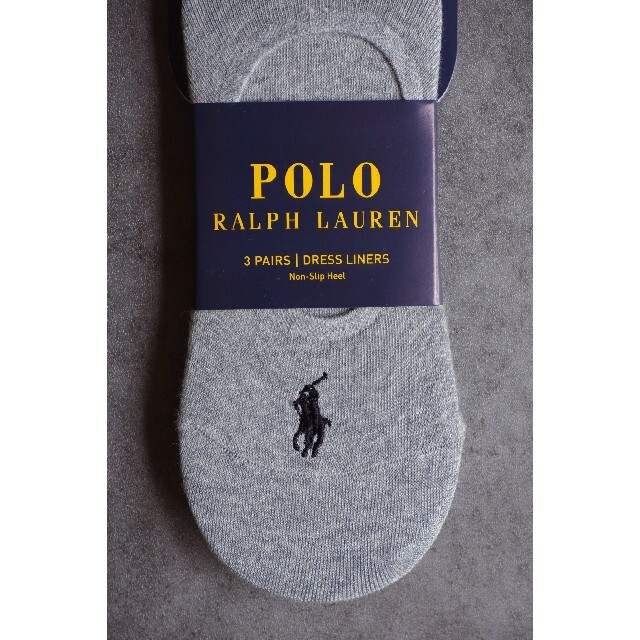 POLO RALPH LAUREN(ポロラルフローレン)のPOLOラルフローレンのレディースのフットカバー3足セット【新品】グレー レディースのレッグウェア(ソックス)の商品写真