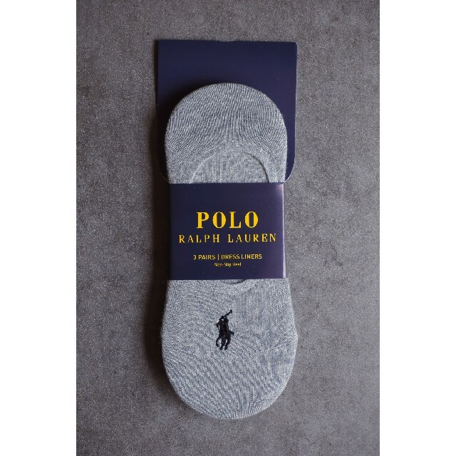 POLO RALPH LAUREN(ポロラルフローレン)のPOLOラルフローレンのレディースのフットカバー3足セット【新品】グレー レディースのレッグウェア(ソックス)の商品写真