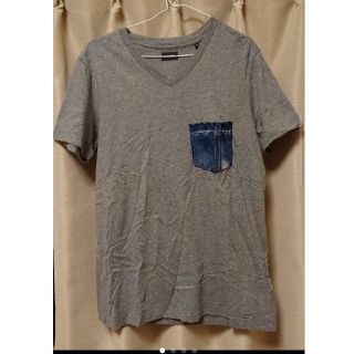 ディーゼル(DIESEL)のDIESELデニムポケット付きVネックTシャツ(Tシャツ/カットソー(半袖/袖なし))