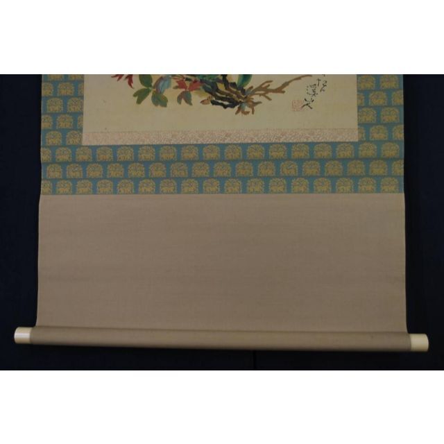 100%新品低価】 富田渓仙/寒牡丹図/掛軸☆宝船☆Q‐987 Jの通販 by