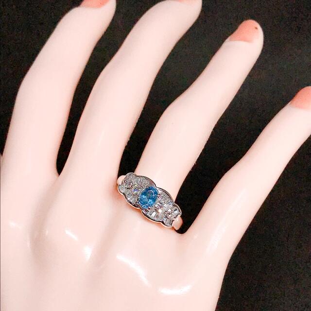パライバ ブルー トルマリン 0.46ct ダイヤ 0.56ct PT900 7