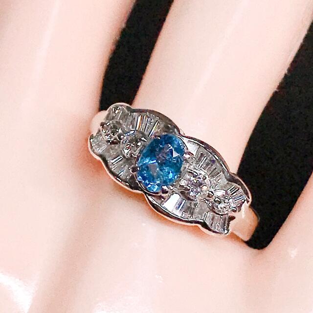 パライバ ブルー トルマリン 0.46ct ダイヤ 0.56ct PT900 8