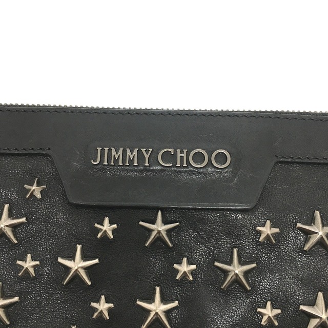 ジミーチュウ JIMMY CHOO スタースタッズ  カバン フラット クラッチバッグ レザー ブラック×迷彩 2