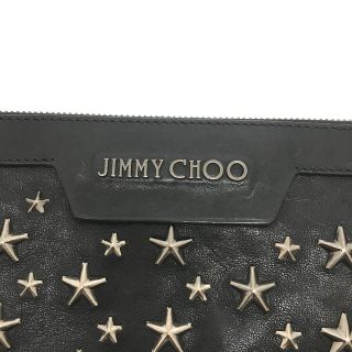 ジミーチュウ JIMMY CHOO スタースタッズ  カバン フラット クラッチバッグ レザー ブラック×迷彩