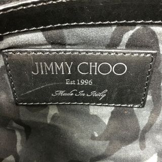 ジミーチュウ JIMMY CHOO スタースタッズ  カバン フラット クラッチバッグ レザー ブラック×迷彩