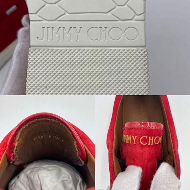 JIMMY CHOO(ジミーチュウ)の新品 JIMMY CHOO ブライアン 赤　スエード メダリオン 29.5相当 メンズの靴/シューズ(スニーカー)の商品写真