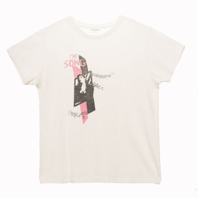 新品 サンローラン パリ Tシャツ カットソー ユニセックス ホワイト系