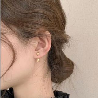 ピアス　シルバー925 シンプル　ゴールド　レディース　アクセサリー(ピアス)