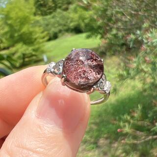 天然無処理パープルゴーストクオーツのシルバーリング紫幽霊石★AB501(リング(指輪))