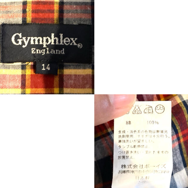 GYMPHLEX(ジムフレックス)のGymphlex★シャツ★チェック★七分★ジムフレックス★定価12,000円★赤 レディースのトップス(シャツ/ブラウス(長袖/七分))の商品写真