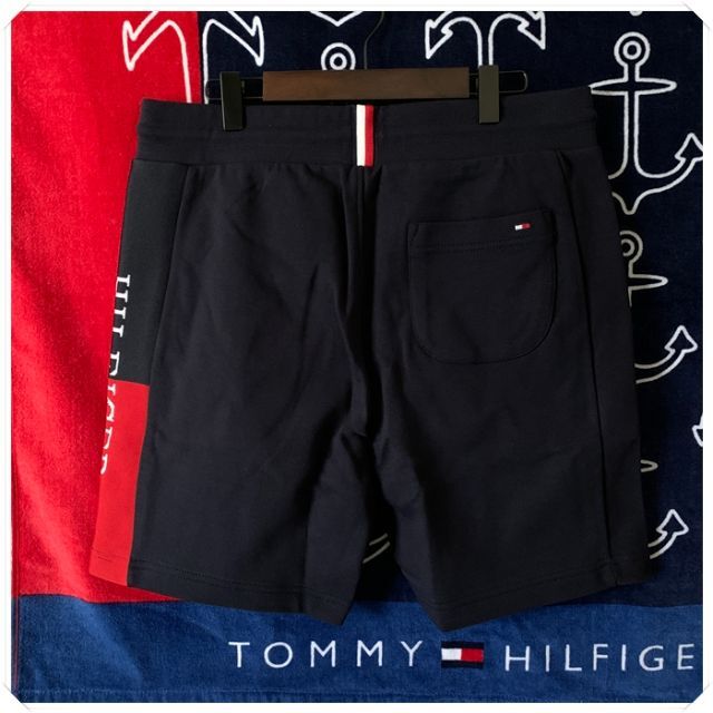 TOMMY HILFIGER(トミーヒルフィガー)のINTARSIA SWEATSHORT　ハーフパンツ　ネイビーM  メンズのパンツ(ショートパンツ)の商品写真