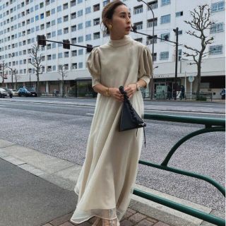 アメリヴィンテージ(Ameri VINTAGE)の美品♡AMERI vintage FLUFFY MACARON DRESS ザラ(ロングワンピース/マキシワンピース)