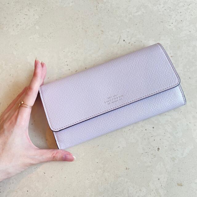 【新品】Smythson スマイソン パナマ フラップタイプ 長財布 ラベンダー