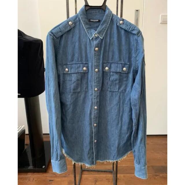 BALMAIN バルマン デニムシャツ ダメージデザイン 最新作 10098円
