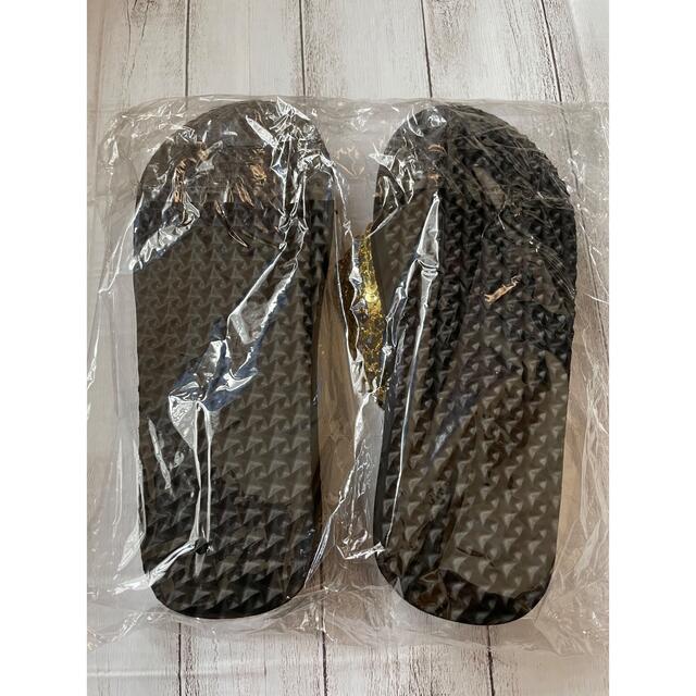レディース 厚底 ヒール ビーチ サンダル ブラック ゴールド 24cm 韓国 レディースの靴/シューズ(サンダル)の商品写真
