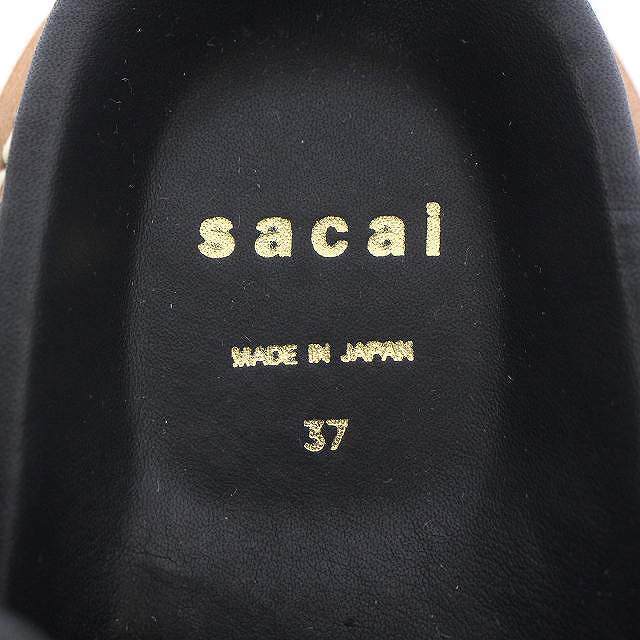 sacai - サカイ 22SS サンダル シューズ 厚底 レザー 牛革 37 24cm 黒