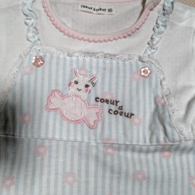 coeur a coeur(クーラクール)のクーラクールエプロン風チュニック95 キッズ/ベビー/マタニティのキッズ服女の子用(90cm~)(Tシャツ/カットソー)の商品写真