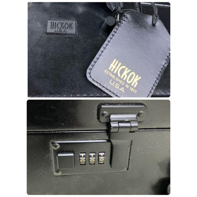 [未使用級] HICKOK アタッシュケース　ロック付き　ハードケース　ブラック メンズのバッグ(ビジネスバッグ)の商品写真